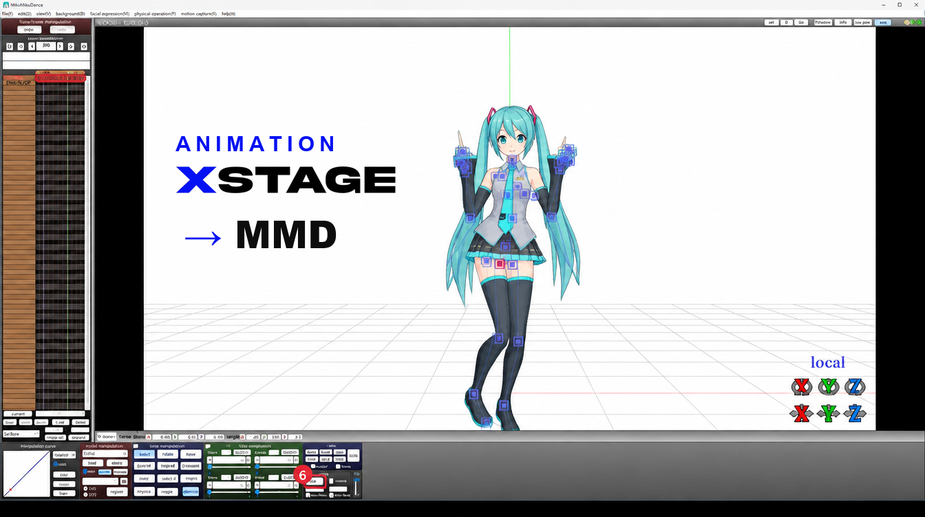 How to Make Character Dance Animations in MMD: Using XSTAGE Motion Data
